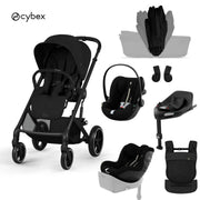 Cybex® Poussette 5en1 avec nacelle pliable Balios S Lux + Nacelle Amya + Siège auto Cloud G3 + Base IsoFix G3 + Siège auto Sirona G3 Moon Black