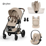 Cybex® 3-in-1 Baby Stroller with Foldable Carrycot Balios S Lux + Amya Carrycot + Cloud G3 Car Seat Almond Beige