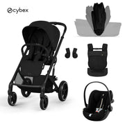 Cybex® 3-in-1 Baby Stroller with Foldable Bassinet Balios S Lux + Amya Carrycot + Cloud G3 Car Seat Moon Black