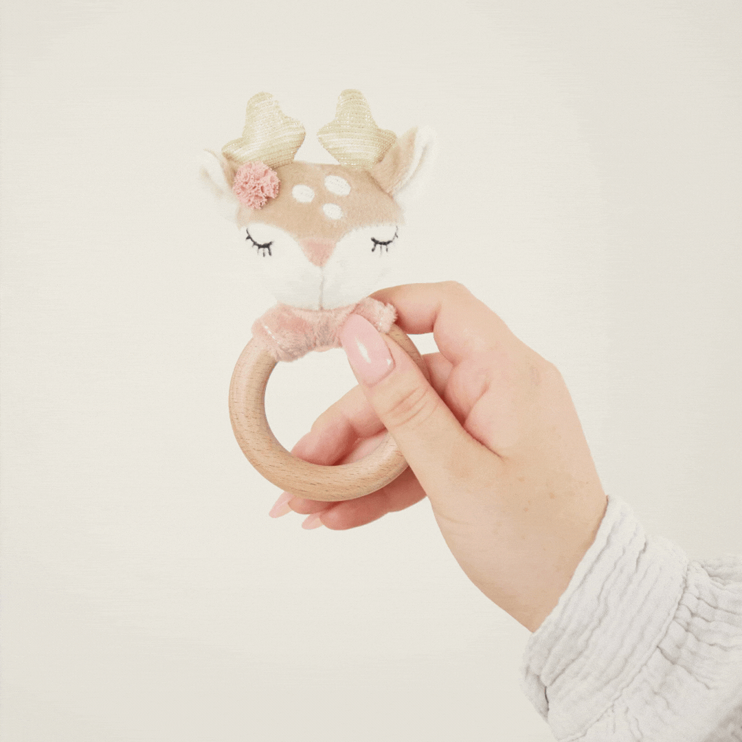 Bieco® Rattle Toy with teething ring Fawn – slika 2