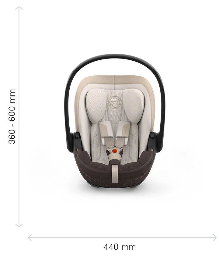 Cybex Cloud S dimenzije - sprednji pogled