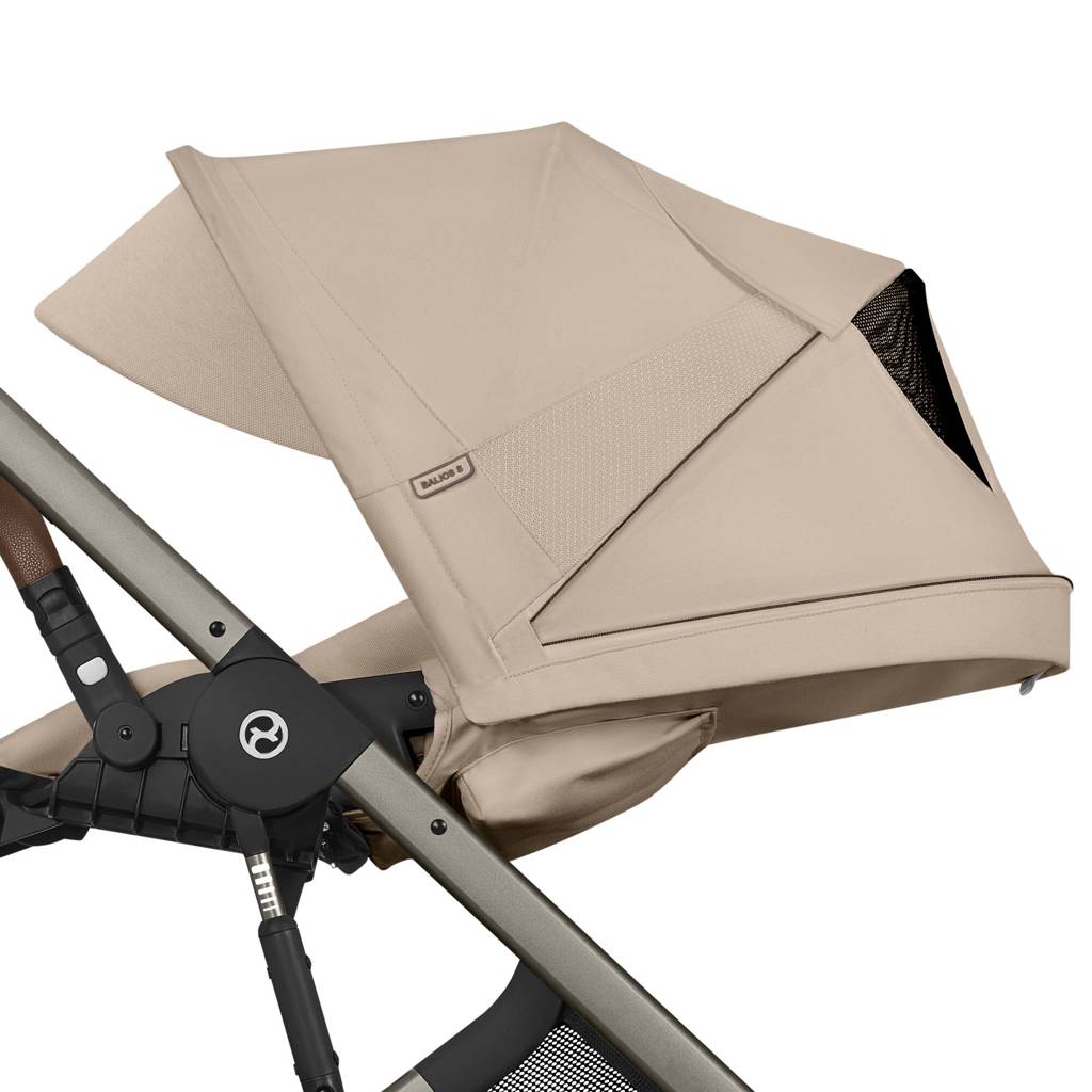 Cybex® Balios™ S Lux 2-in-1 Stroller with Cot S Lux Almond Beige (Taupe Frame)