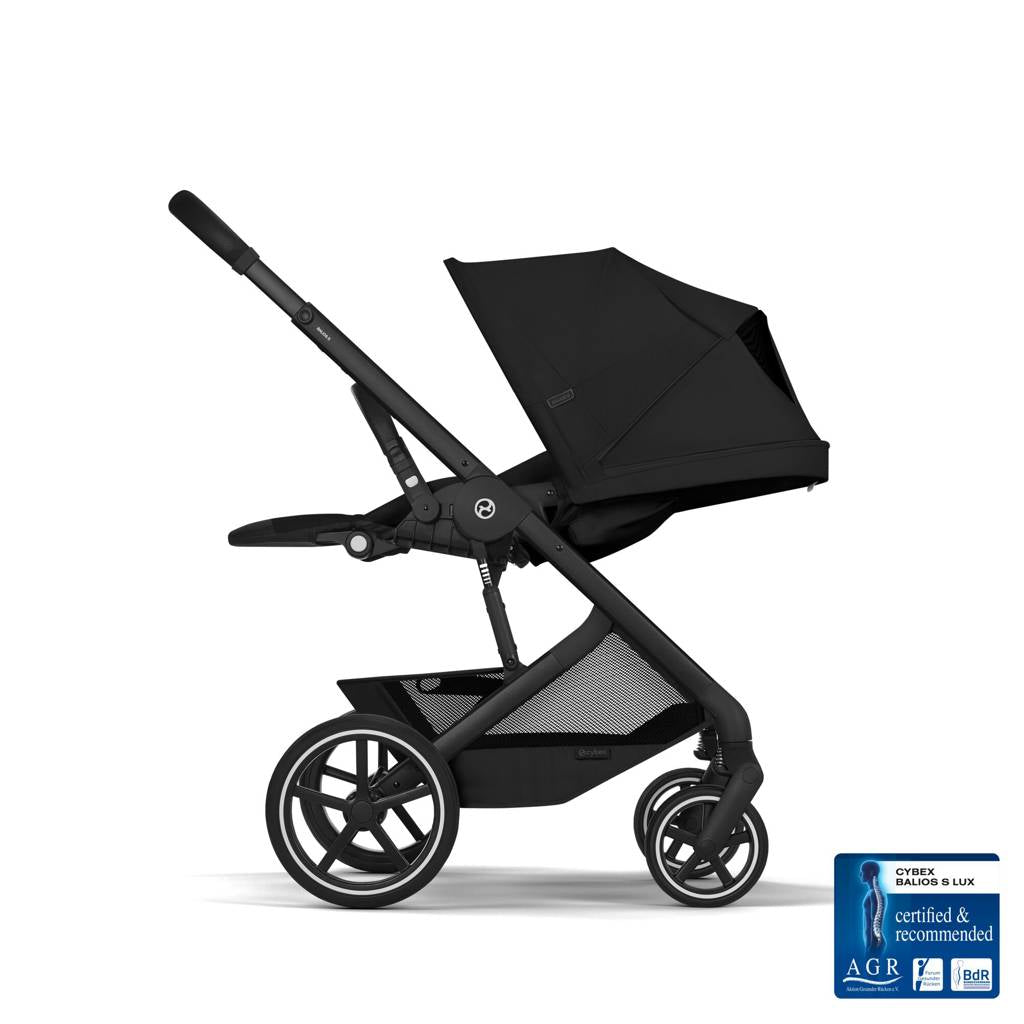 Cybex® Balios™ S Lux 2-in-1 Stroller with Cot S Lux Moon Black (Black Frame)