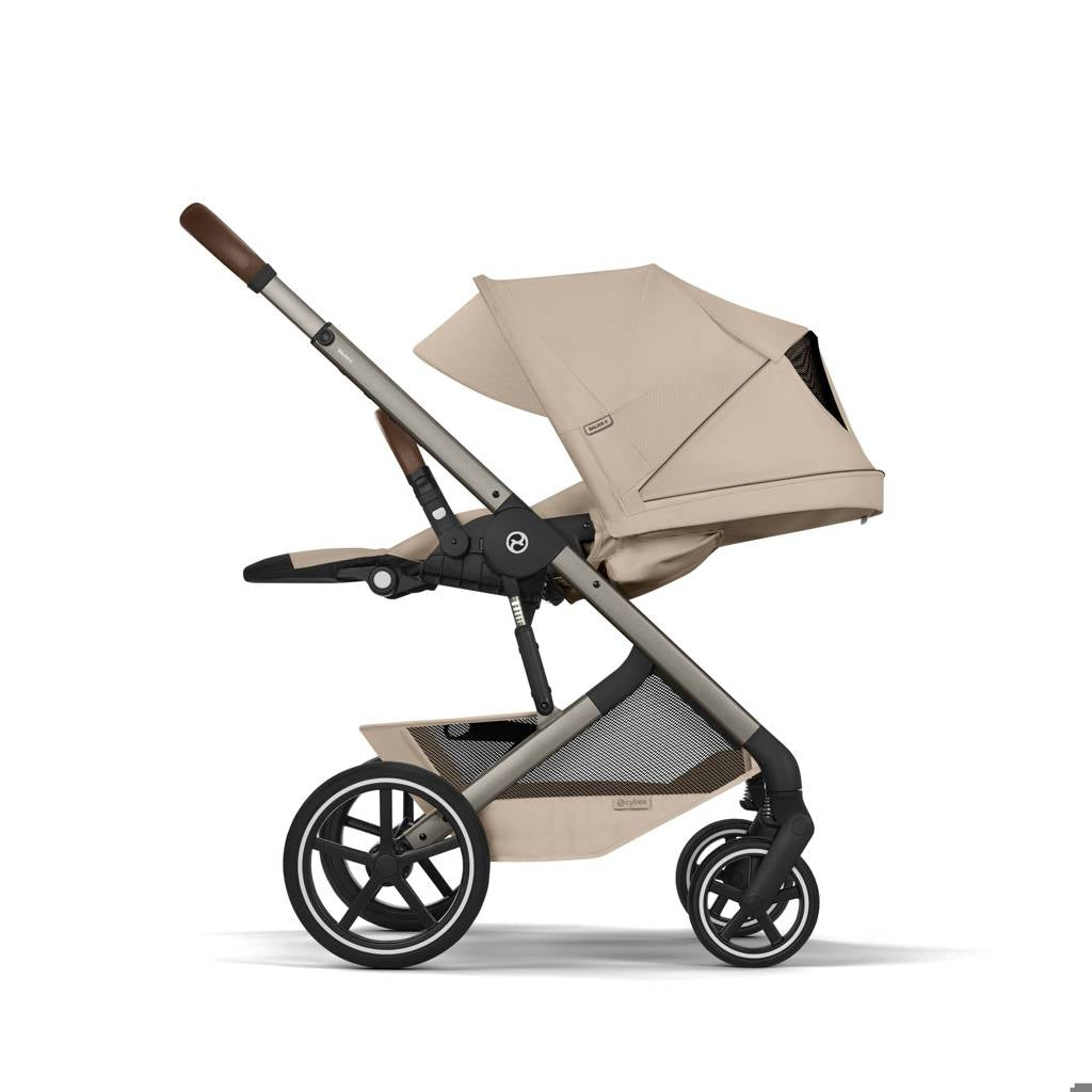 Cybex® Balios™ S Lux 2-in-1 Stroller with Cot S Lux Almond Beige (Taupe Frame)