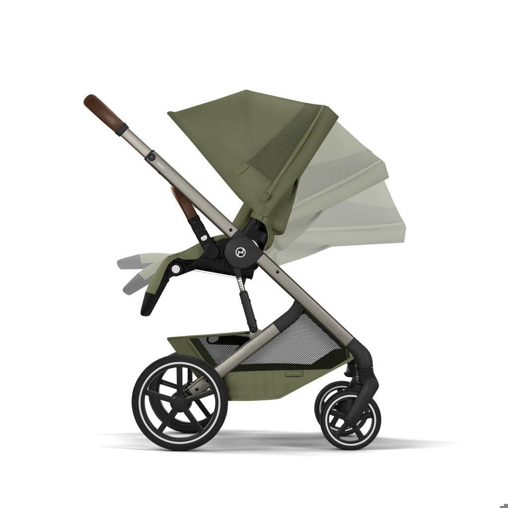 Cybex® Balios S Lux Stroller with Fold Cot 2-in-1 Moss Green (Taupe Frame)