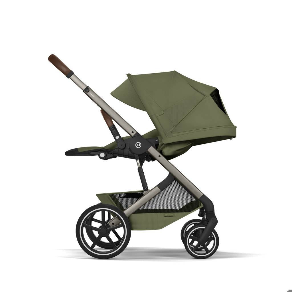 Cybex® Balios S Lux Stroller with Fold Cot 2-in-1 Moss Green (Taupe Frame)