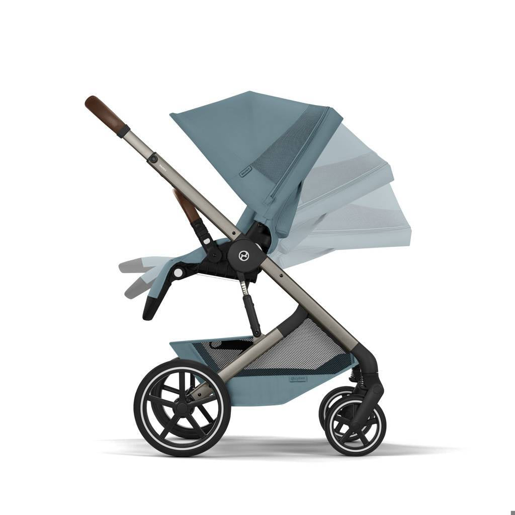 Cybex® Balios S Lux Stroller with Fold Cot 2-in-1 Stormy Blue (Taupe Frame)