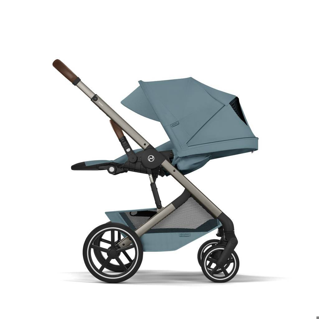 Cybex® Balios S Lux Stroller with Fold Cot 2-in-1 Stormy Blue (Taupe Frame)