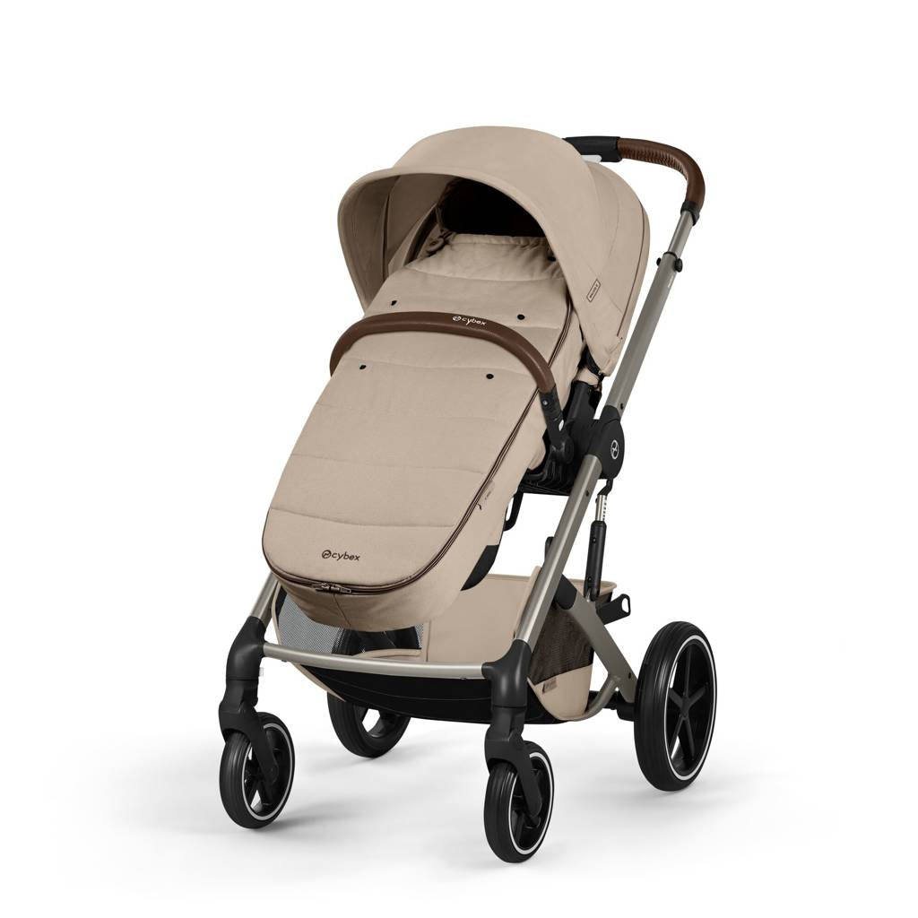 Cybex® Balios™ S Lux 2-in-1 Stroller with Cot S Lux Almond Beige (Taupe Frame)