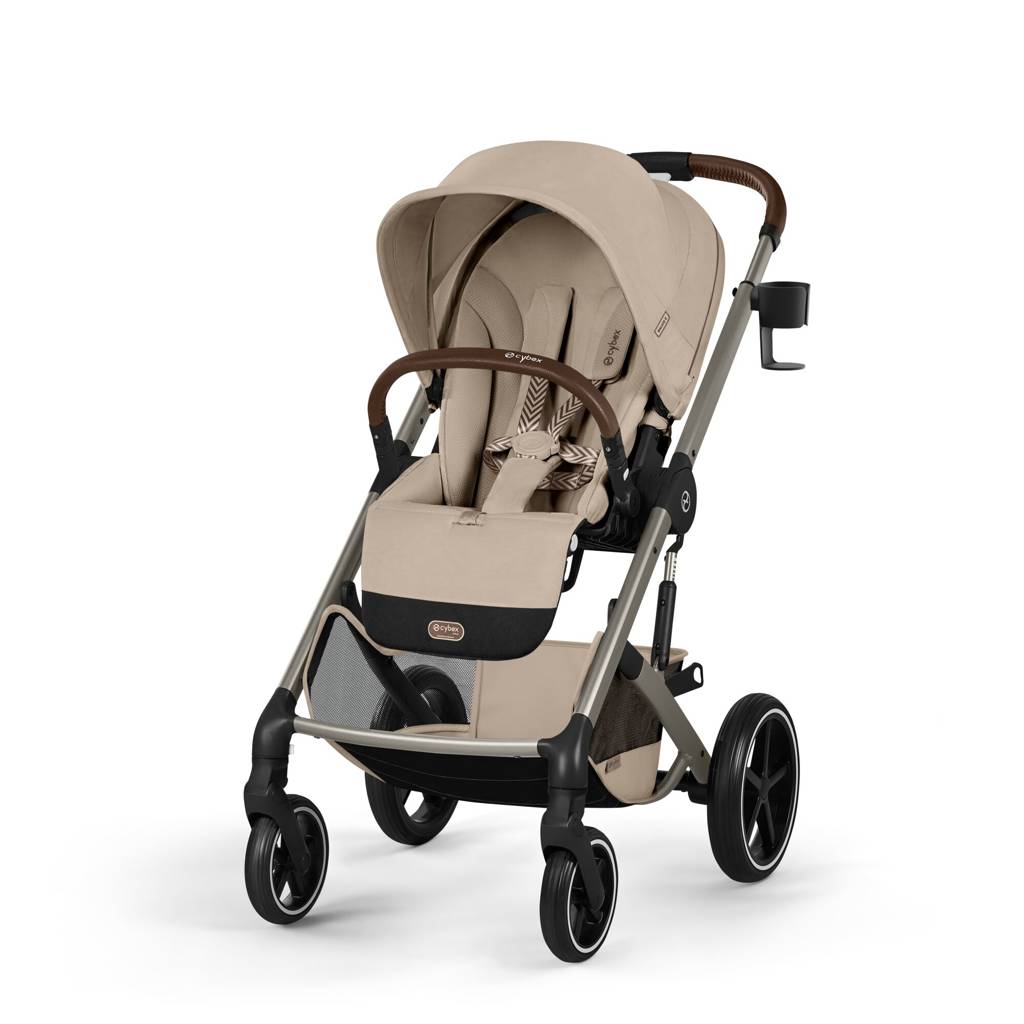 Cybex® Balios™ S Lux 2-in-1 Stroller with Cot S Lux Almond Beige (Taupe Frame)