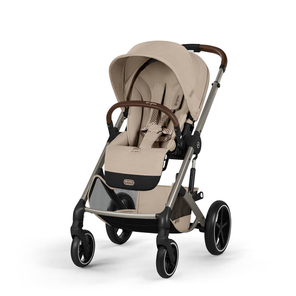 Cybex® Balios™ S Lux 2-in-1 Stroller with Cot S Lux Almond Beige (Taupe Frame)