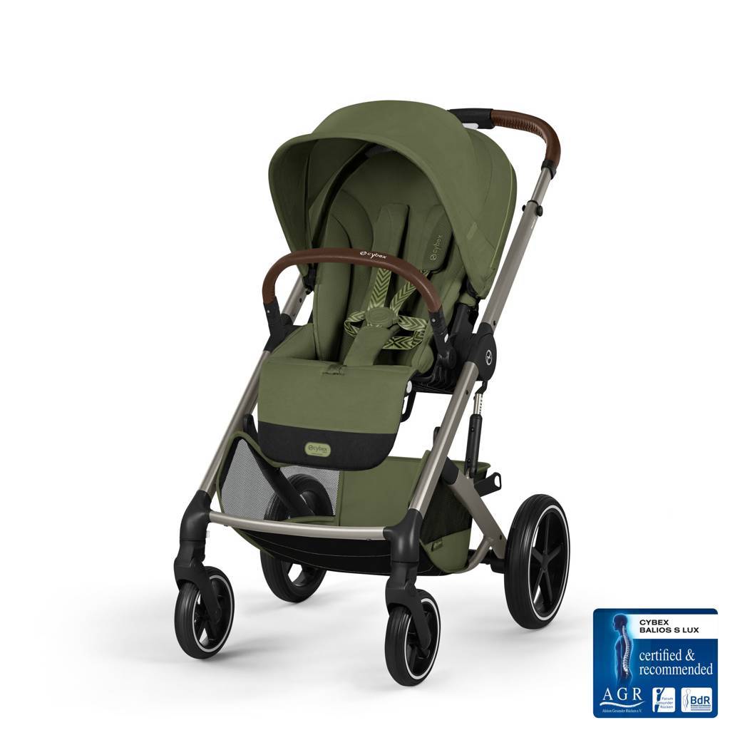 Cybex® Balios S Lux Stroller with Fold Cot 2-in-1 Moss Green (Taupe Frame)