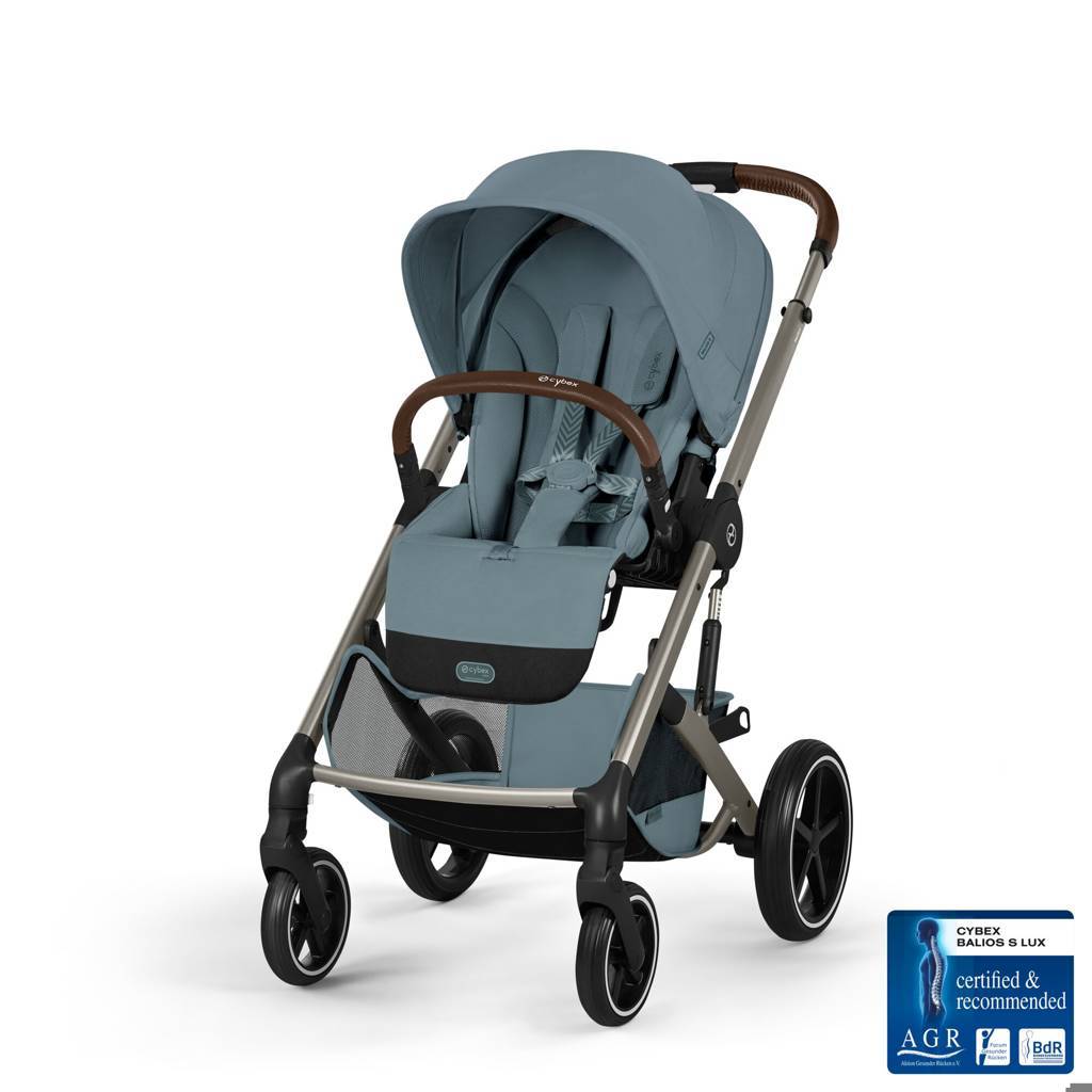 Cybex® Balios S Lux Stroller with Fold Cot 2-in-1 Stormy Blue (Taupe Frame)