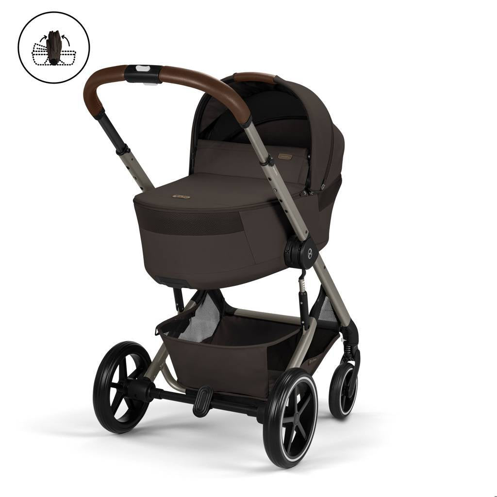 Cybex® Balios S Lux Stroller with Fold Cot 2-in-1 Chocolate Brown (Taupe Frame)