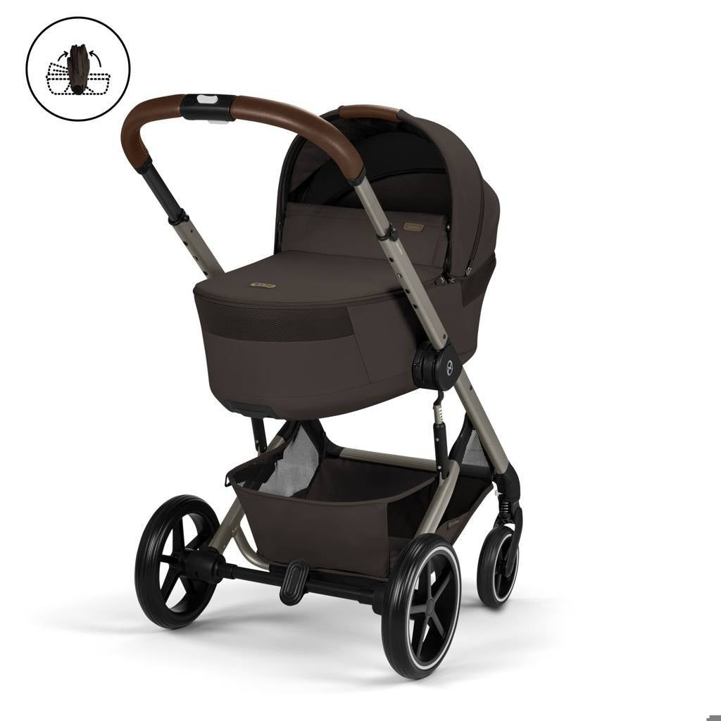 Cybex® Balios S Lux Stroller with Fold Cot 2-in-1 Chocolate Brown (Taupe Frame)