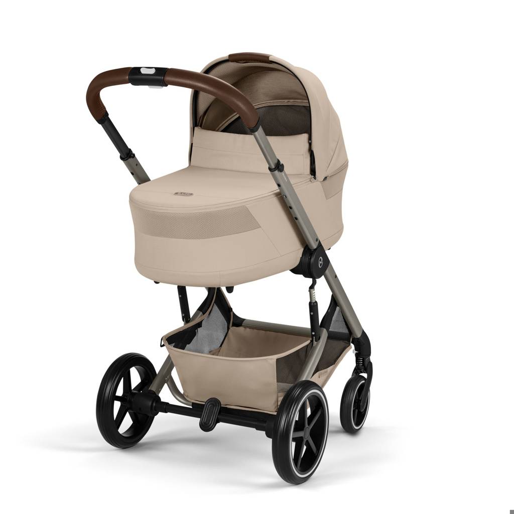 Cybex® Balios™ S Lux 2-in-1 Stroller with Cot S Lux Almond Beige (Taupe Frame)