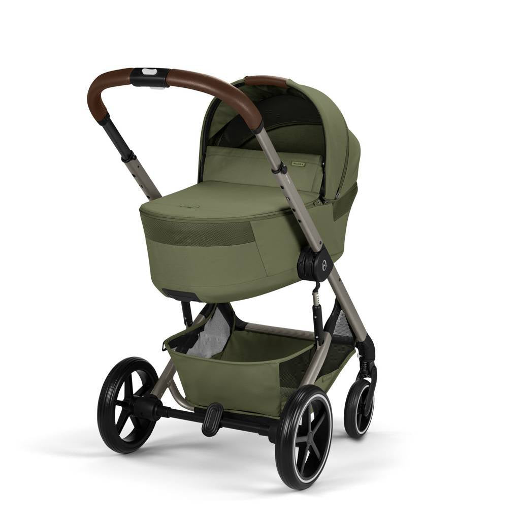 Cybex® Balios S Lux Stroller with Fold Cot 2-in-1 Moss Green (Taupe Frame)