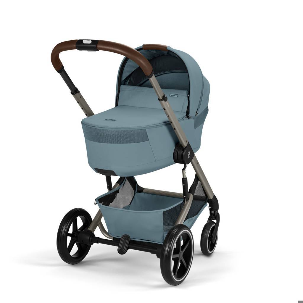 Cybex® Balios S Lux Stroller with Fold Cot 2-in-1 Stormy Blue (Taupe Frame)