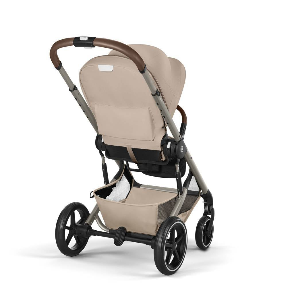Cybex® Balios S Lux Stroller with Fold Cot 2-in-1 Almond Beige (Taupe Frame)