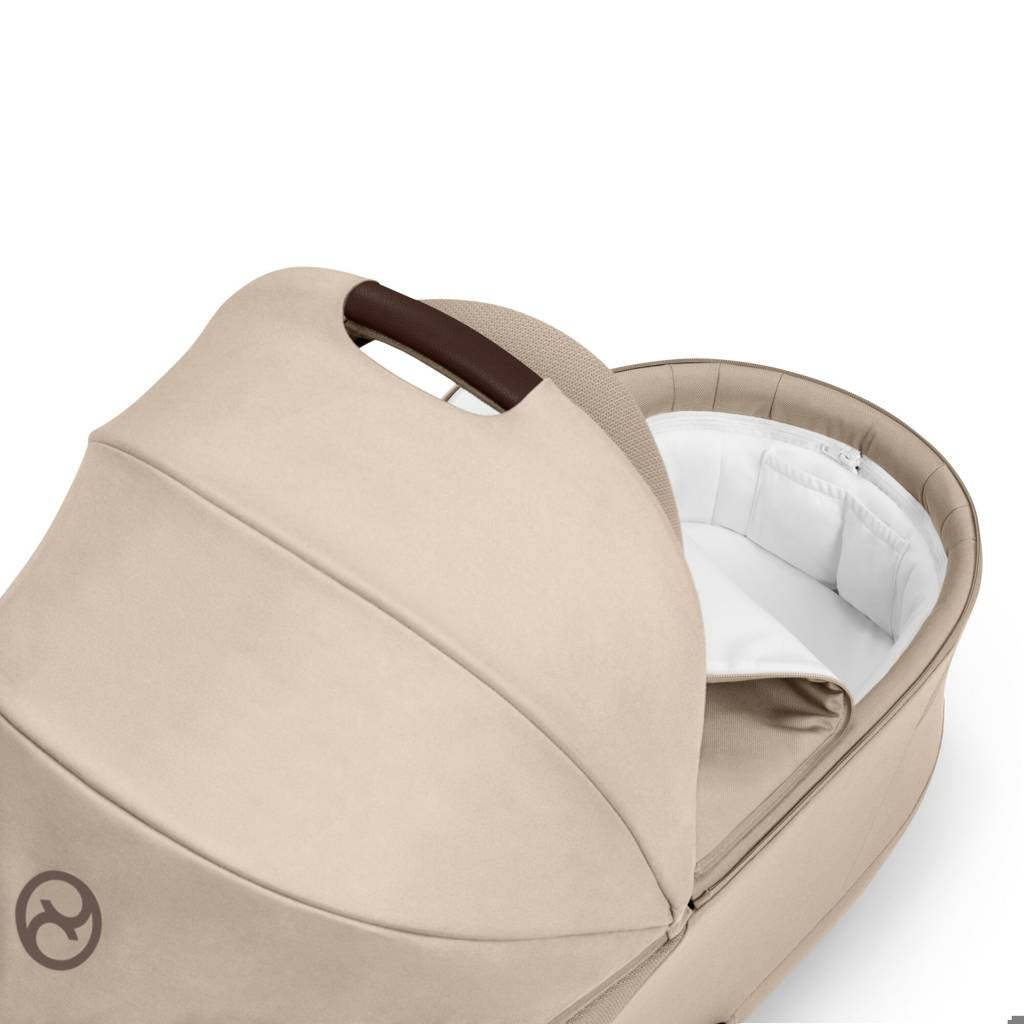 Cybex® Balios™ S Lux 2-in-1 Stroller with Cot S Lux Almond Beige (Taupe Frame)