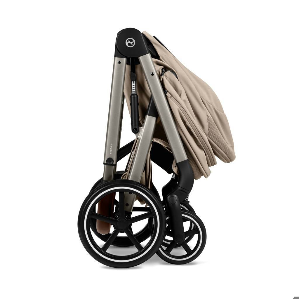 Cybex® Balios S Lux Stroller with Fold Cot 2-in-1 Almond Beige (Taupe Frame)