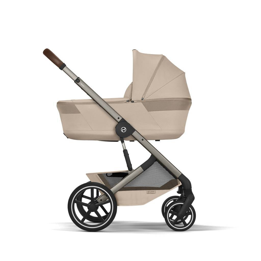 Cybex® Balios S Lux Stroller with Fold Cot 2-in-1 Almond Beige (Taupe Frame)