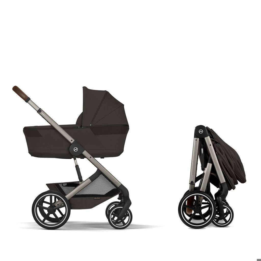 Cybex® Balios S Lux Stroller with Fold Cot 2-in-1 Chocolate Brown (Taupe Frame)