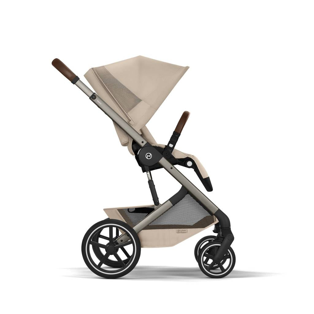 Cybex® Balios™ S Lux 2-in-1 Stroller with Cot S Lux Almond Beige (Taupe Frame)