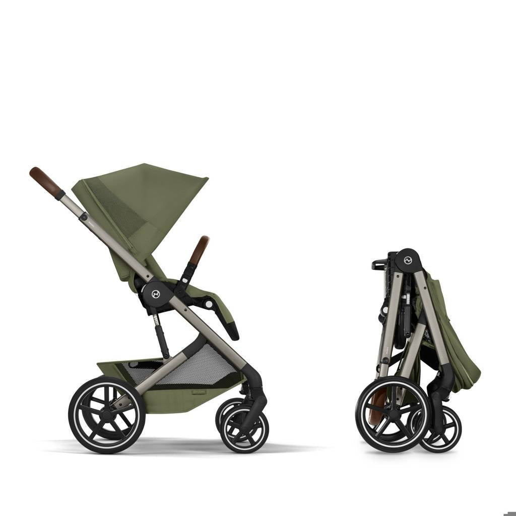 Cybex® Balios S Lux Stroller with Fold Cot 2-in-1 Moss Green (Taupe Frame)