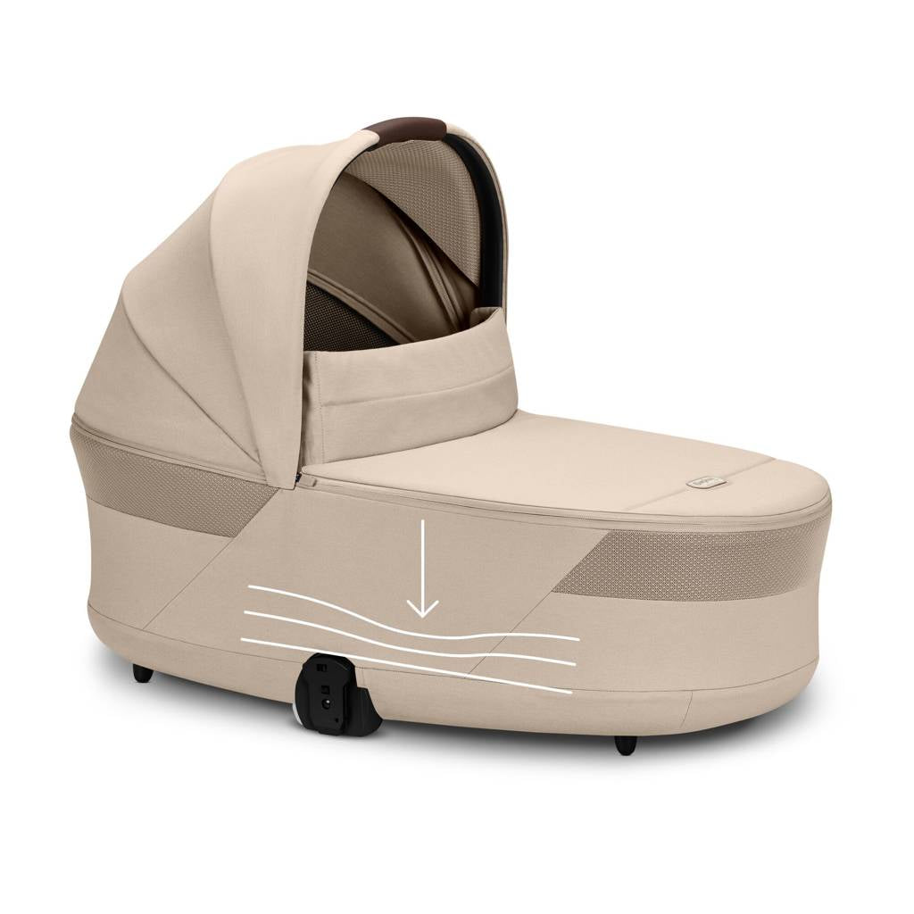 Cybex® Balios™ S Lux 2-in-1 Stroller with Cot S Lux Almond Beige (Taupe Frame)