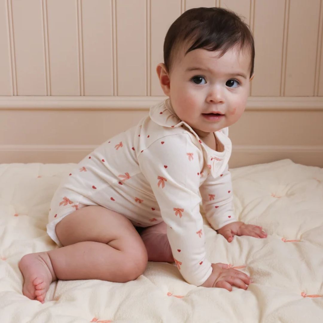 CamCam® Body s dlouhým rukávem GOTS Holly Bows