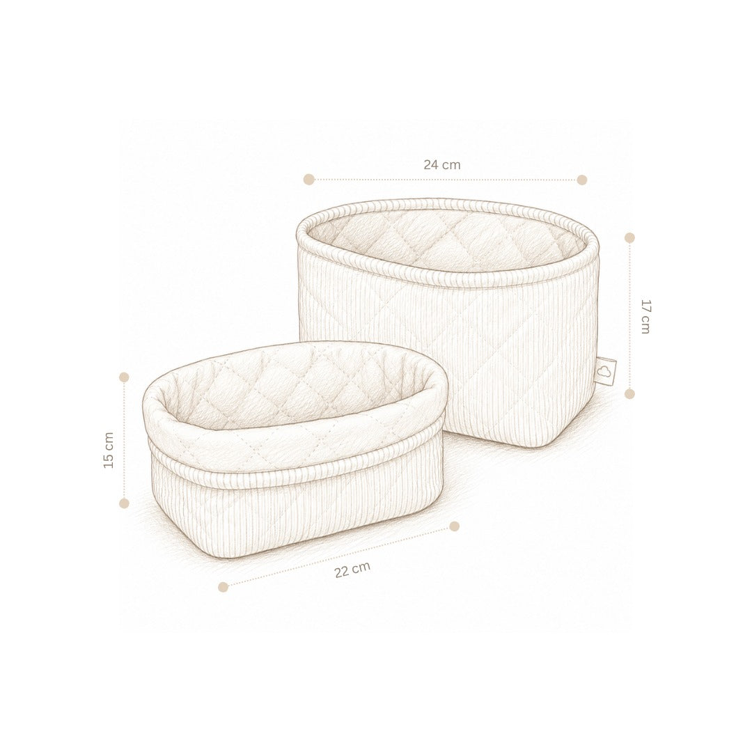 Cam Cam Copenhagen® Quilted Storage Basket Set of Two OCS Woodland – slika 4