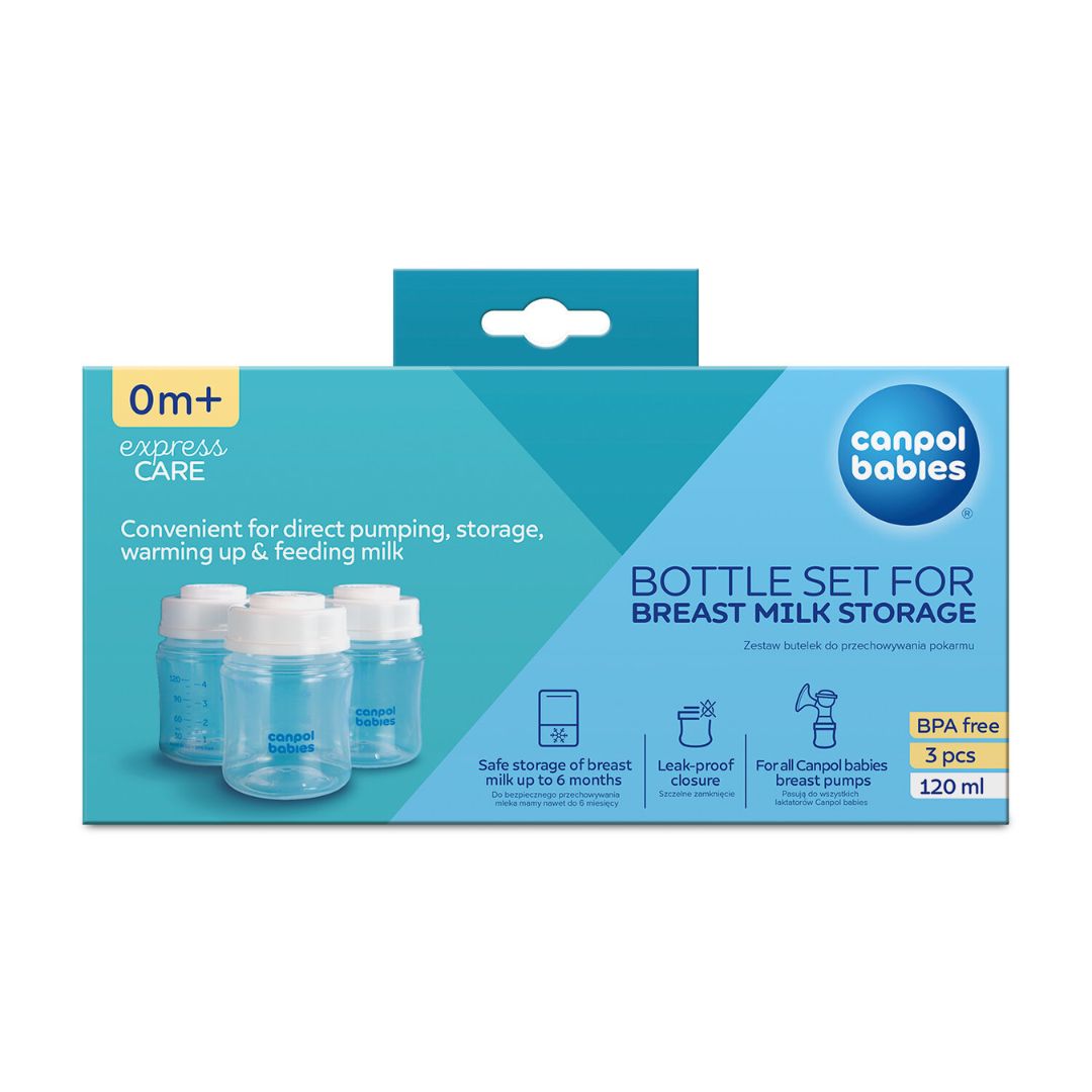 Canpol babies® Ensemble de biberons pour la conservation du lait maternel 3x120ml