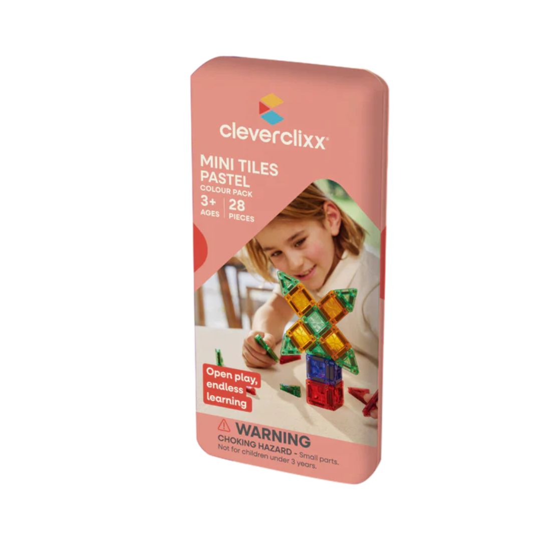 Cleverclixx® Magnetne ploščice Mini Tiles Pack Pastel 28 kos