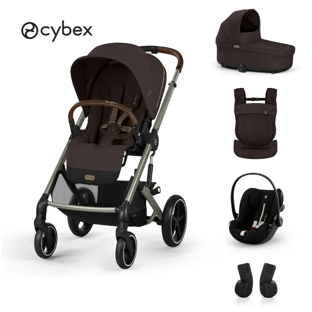 Cybex® Otroški voziček 3v1 Balios S Lux + Nosilka Amya + Avtosedež Cloud G Chocolate Brown Cybex