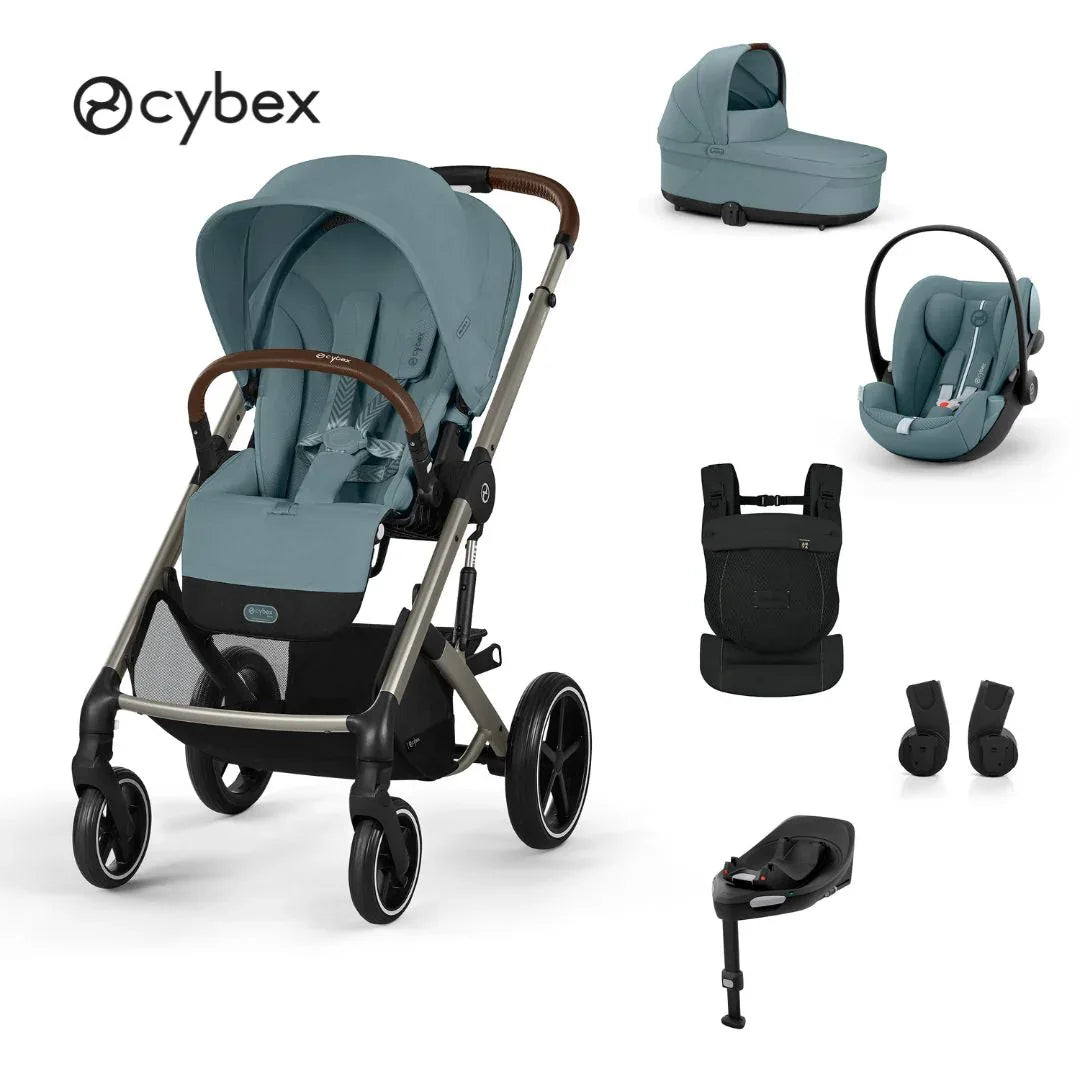 Cybex® Otroški voziček 4v1 Balios S Lux + Nosilka Amya + Avtosedež Cloud G + IsoFix baza G Stormy Blue Cybex