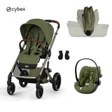 Cybex® Stroller with Foldable Bassinet 3v1 Balios S Lux + Car Seat Cloud G3 Moss Green