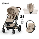 Cybex® Baby Stroller 3-in-1 Balios S Lux with Folding Basket + Cloud G3 Car Seat Almond Beige (+ Rain cover)