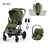 Cybex® 3-in-1 Stroller with Foldable Bassinet Balios S Lux + Cloud G3 Car Seat Moss Green (+ Rain cover)