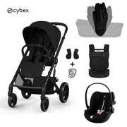 Cybex® Passeggino pieghevole 3in1 Balios S Lux + Navicella Amya + Seggiolino auto Cloud G3 Moon Black (+ Parapioggia)
