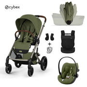 Cybex® Passeggino pieghevole 3in1 Balios S Lux + Navicella Amya + Seggiolino auto Cloud G3 Moss Green (+ Parapioggia)