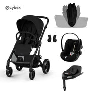 Cybex® 4in1 Baby Stroller with Folding Carrycot Balios S Lux + Cloud G3 Car Seat + IsoFix Base G3 Moon Black