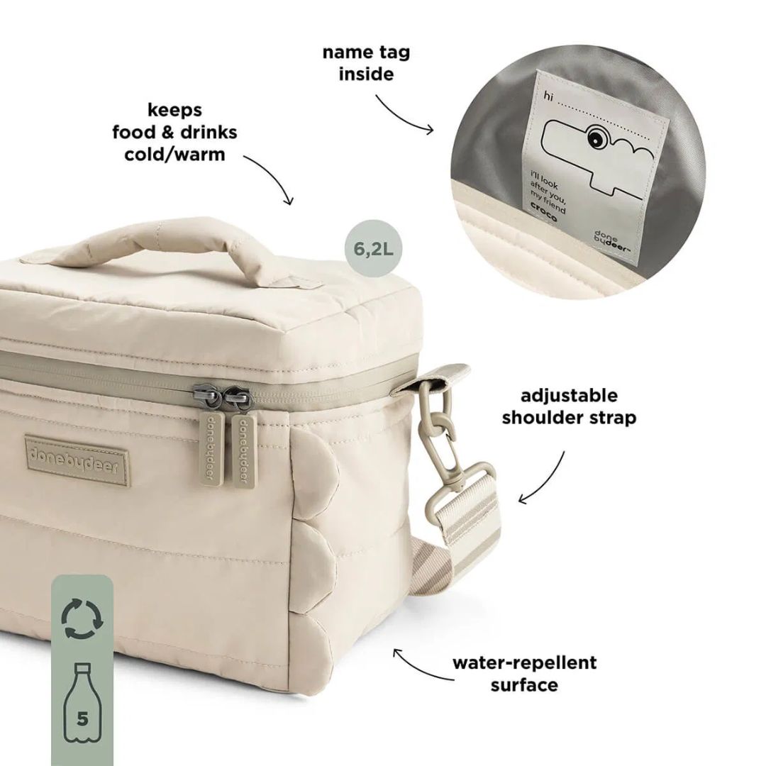 Done by Deer® Izolirana torba Quilted Croco Sand Done by Deer