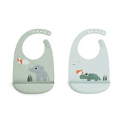 Done by Deer® Komplet 2 silikonskih slinčkov Playground Colour mix