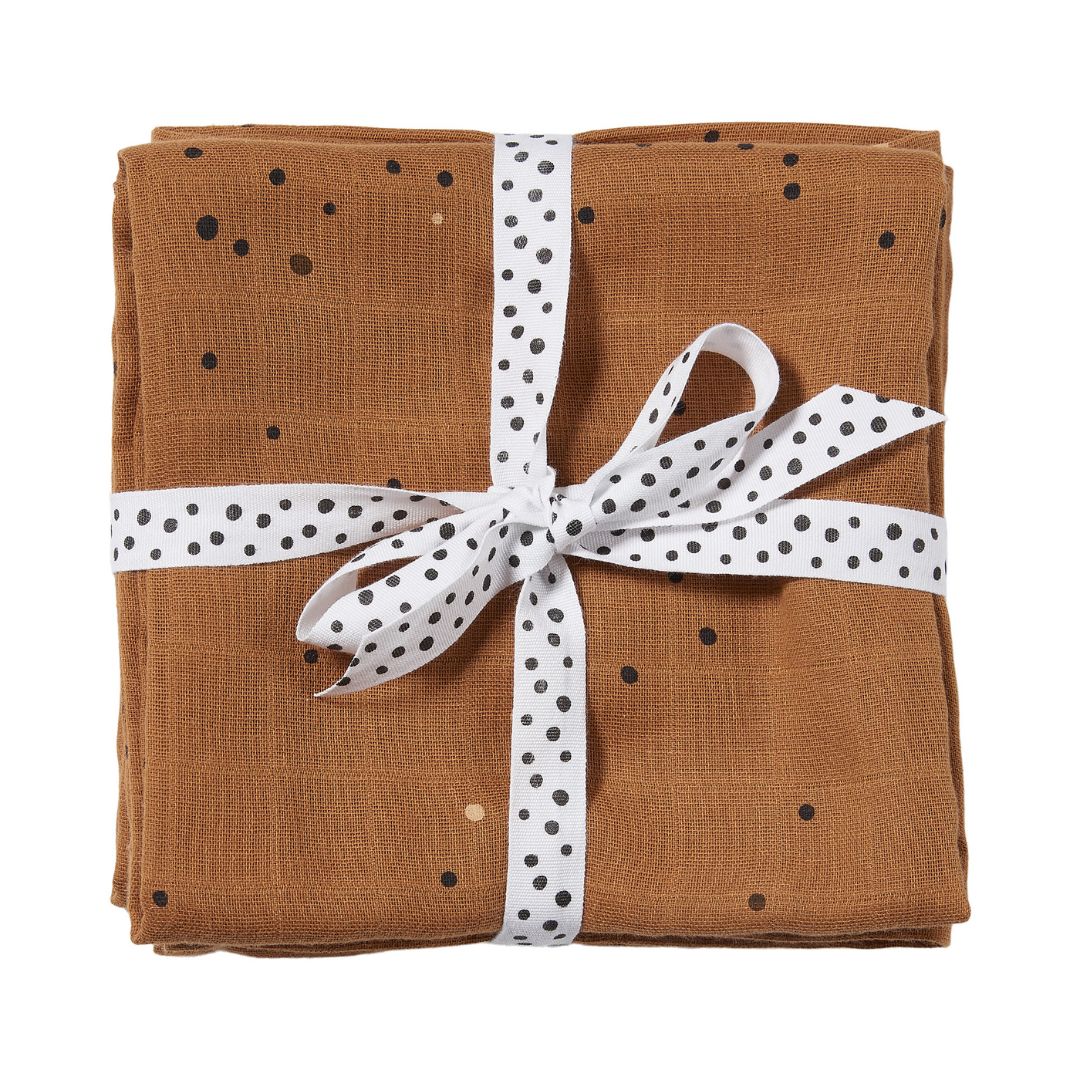 Done by Deer® Set di fasce per neonati Dreamy dots Mustard 120x120