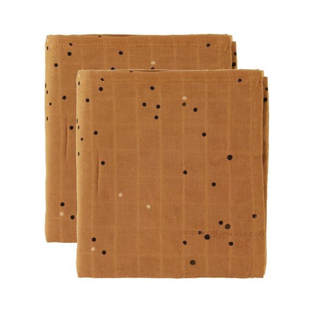 Done by Deer® Set di fasce per neonati Dreamy dots Mustard 120x120