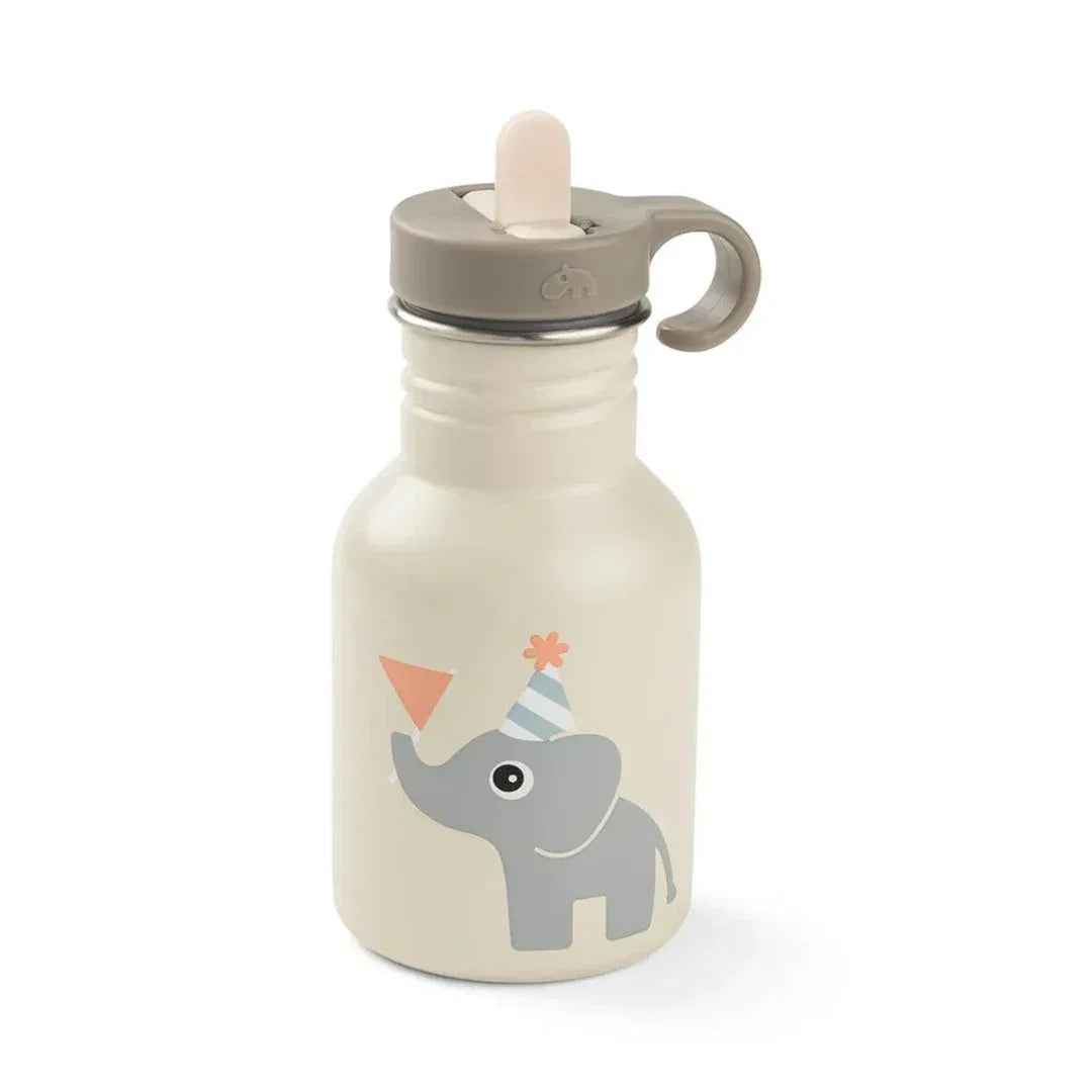 Done by Deer® Kovinska steklenička s slamico Celebration Sand 350 ml