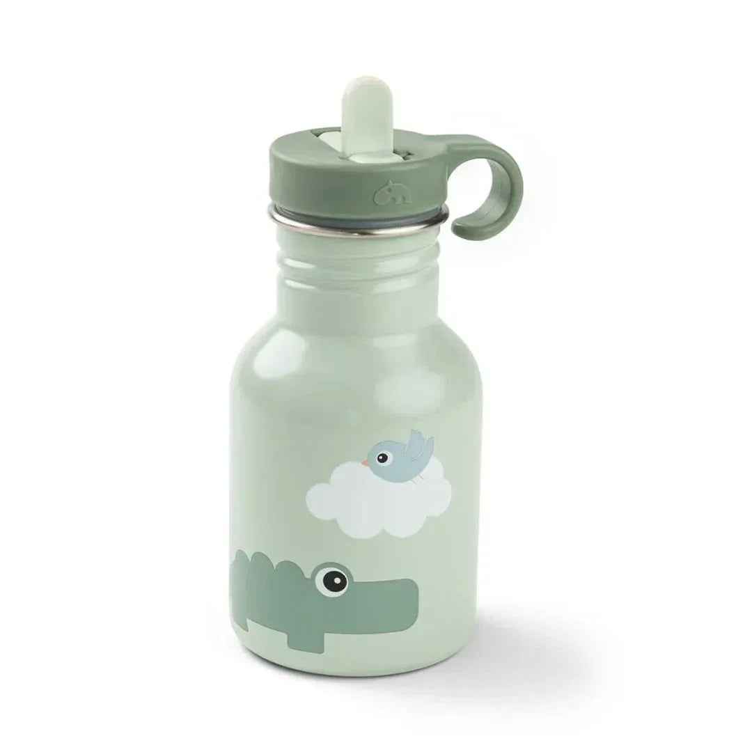 Done by Deer® Kovinska steklenička s slamico Playground Green 350 ml
