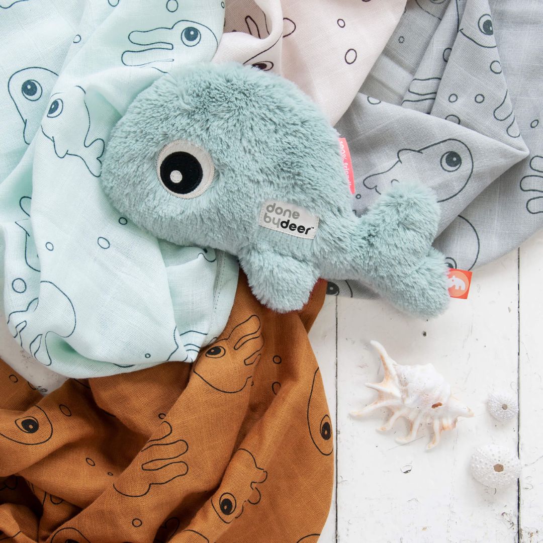 Done by Deer® Piccolo amico di peluche Wally Blue