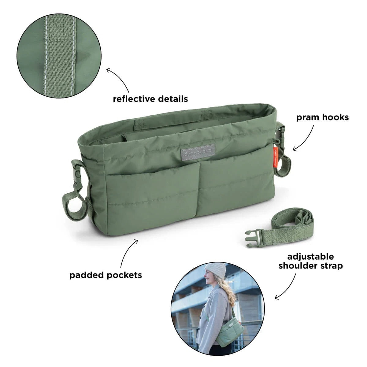 Done by Deer® Stroller organiser Green – slika 4